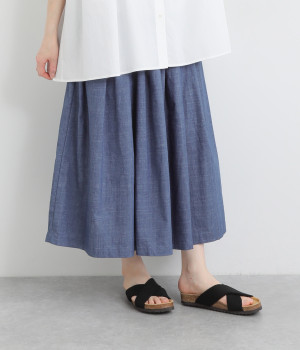 ライトデニム タックスカート(ブルー-ONESIZE)