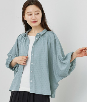 コットンドビー ドルマンシャツ(ブルー-ONESIZE)