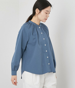 コットン ラグランギャザースモック(ネイビー-ONESIZE)