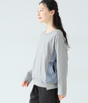 デニム切替プルオーバー(グレー-F)