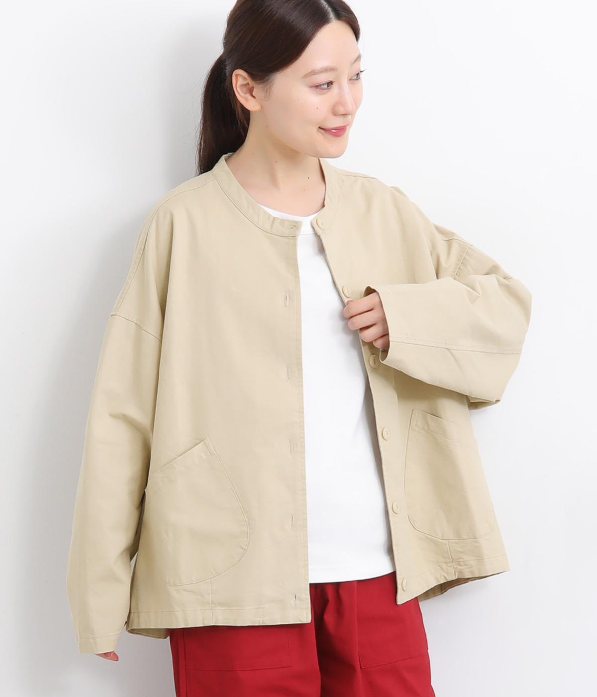 スタンドカラージャケット(オークル-ONESIZE)