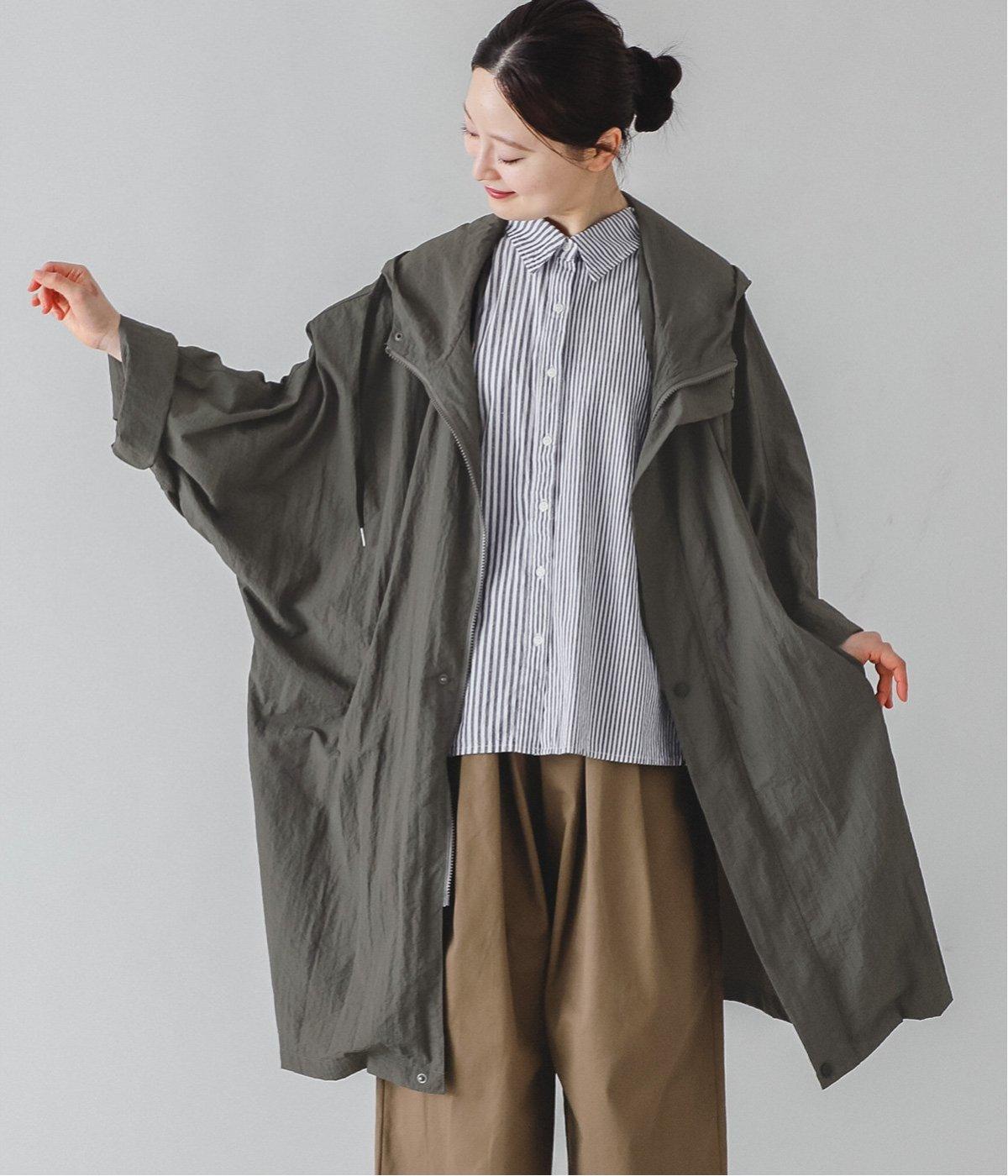 ミリタリー風ドルマンパーカー(チャコール-F)