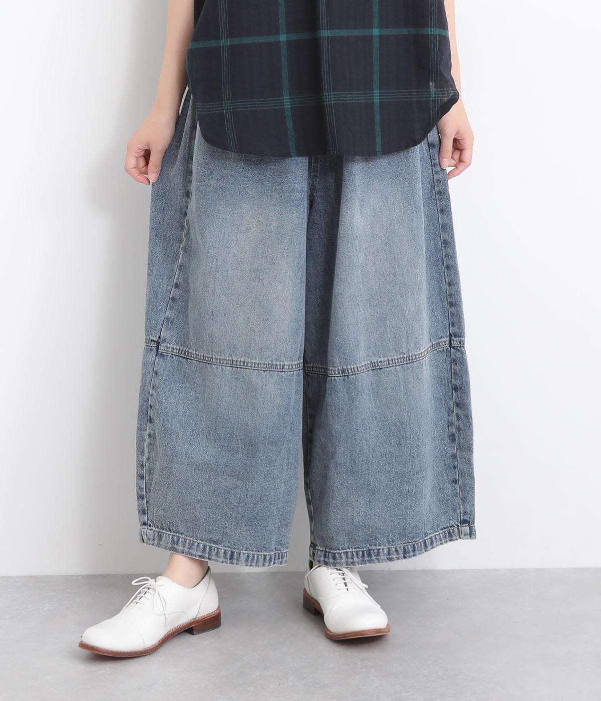 デニムワイドパンツ(ネイビー-ONESIZE)