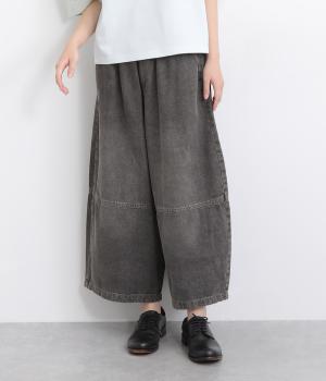 デニムワイドパンツ(ブラック-ONESIZE)