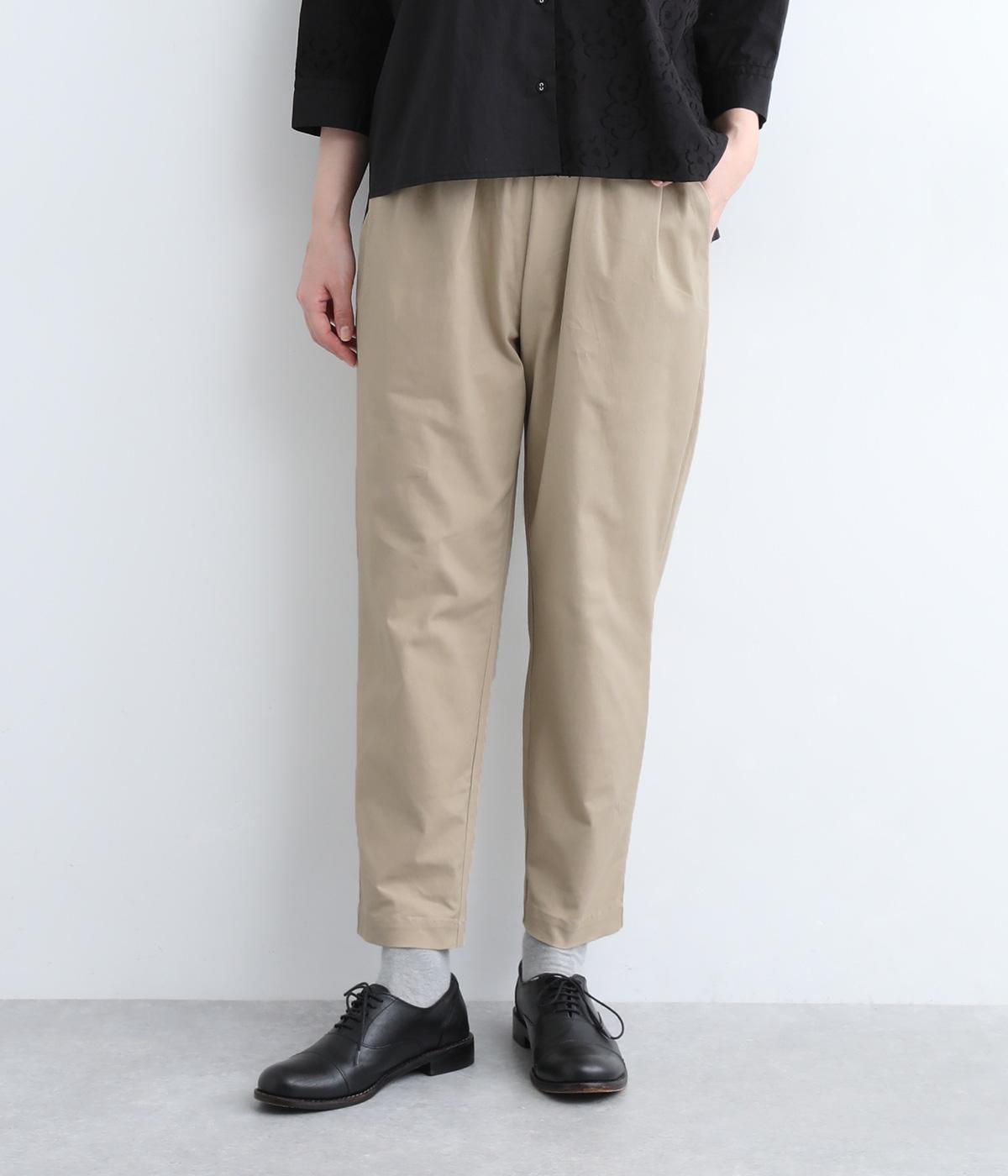 ストレッチツイルテーパードパンツ(ベージュ-ONESIZE)