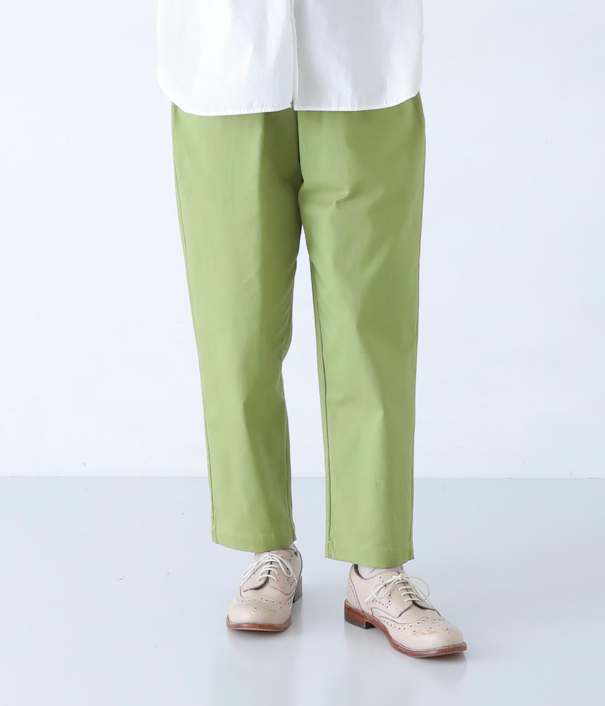 ストレッチツイルテーパードパンツ(グリーン-F)