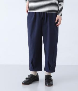 ストレッチツイル裾タックパンツ(ネイビー-F)