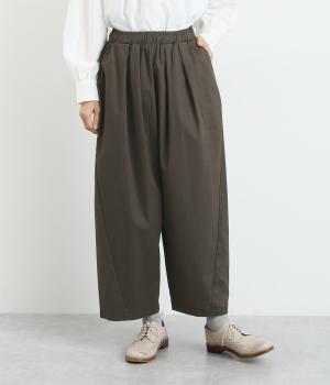 ストレッチツイルワイドタックパンツ(グレイ-F)