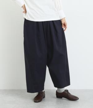 ストレッチツイルワイドタックパンツ(ダークネイビー-F)
