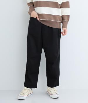 ストレッチツイル切替ポケットコクーンパンツ(ブラック-F)