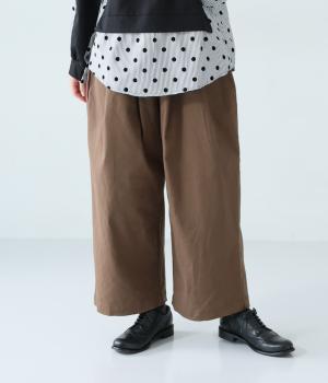 ストレッチツイルイージータックパンツ(ブラウン-F)