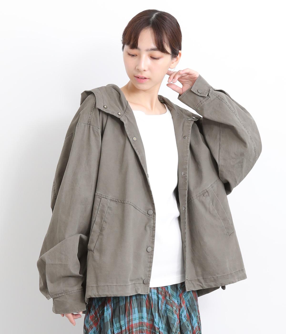 ショートパーカー(グレー-ONESIZE)