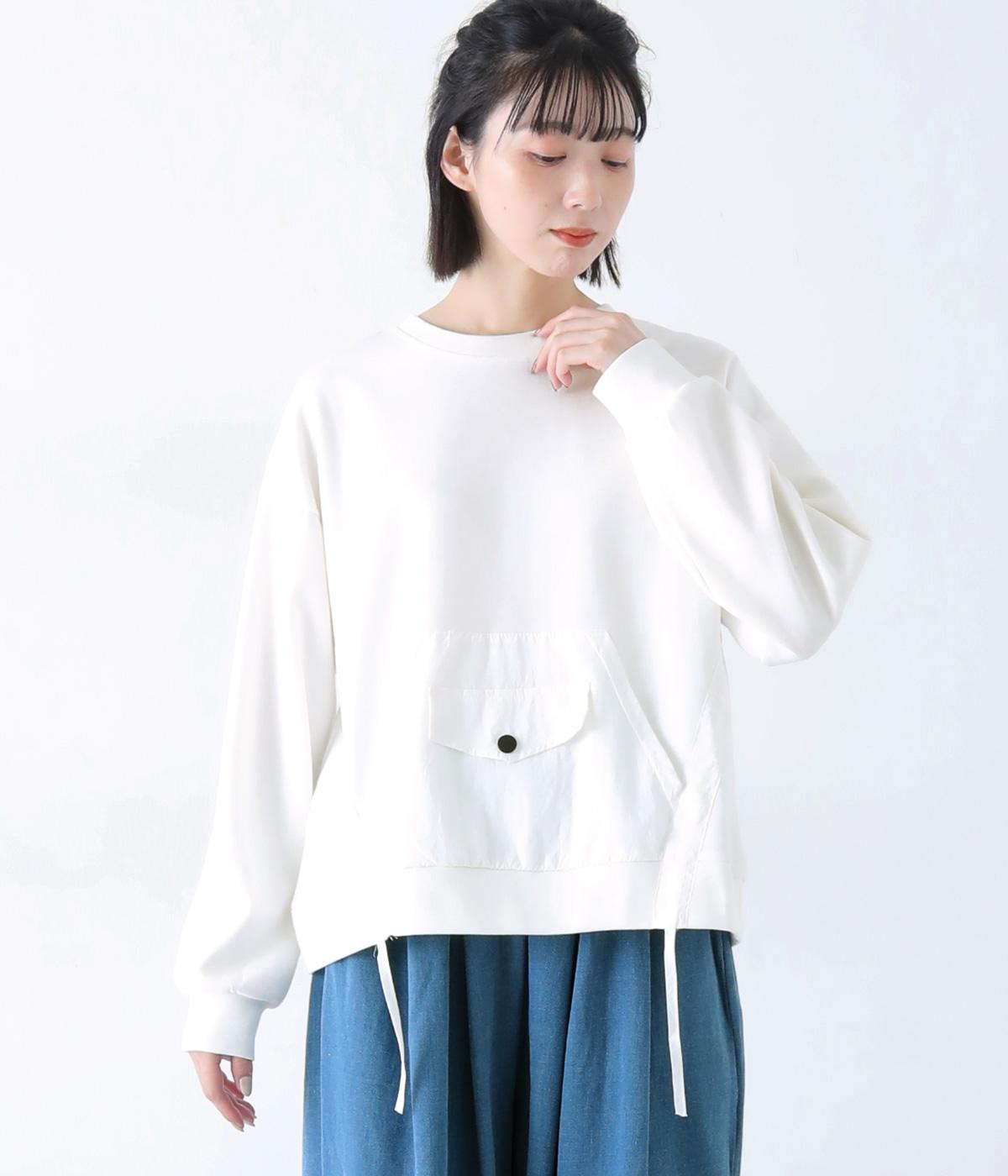 布帛ポケットプルオーバー(オフホワイト-F)