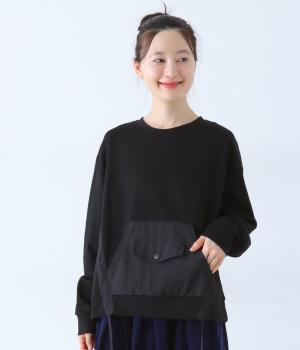 布帛ポケットプルオーバー(ブラック-F)