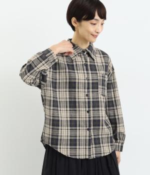 オータムチェックショートシャツ(ネイビー-F)