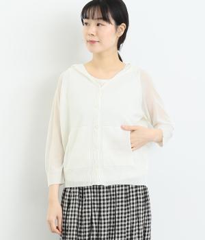 フード付きカーディガン(オフホワイト-F)