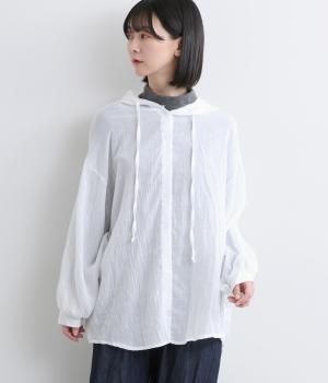 シアートップス前開きパーカー(オフホワイト-F)