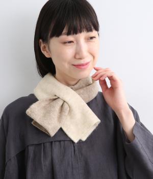 バイカラーミニマフラー(ベージュ-F)