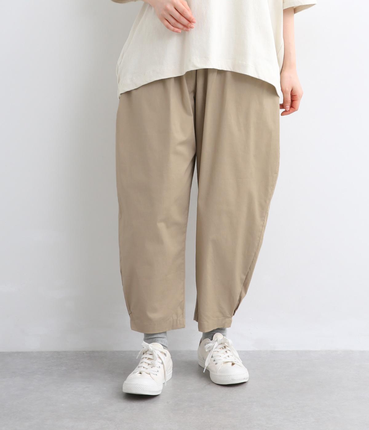 ストレッチツイルサイドタックコクーンパンツ(ベージュ-F)