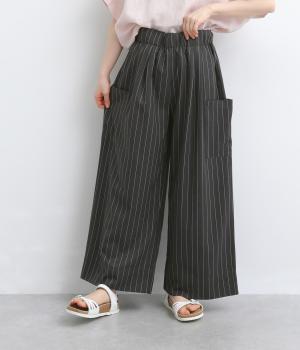 ピンストライプ　フィッシャーマンパンツ(チャコール-F)