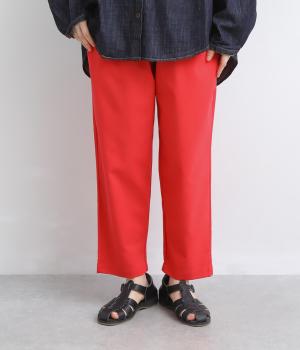 リネン混　テーパードパンツ(レッド-F)