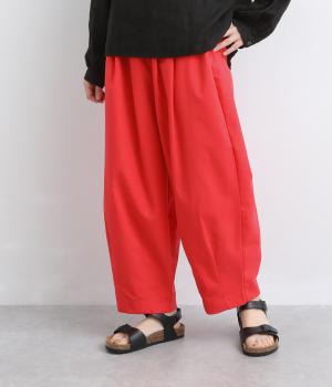 リネン混　エッグパンツ(レッド-F)