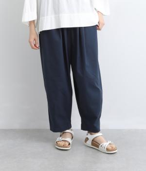 リネン混　エッグパンツ(ダークネイビー-F)