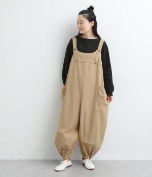 サイドポケットサロペット(ベージュ-F)