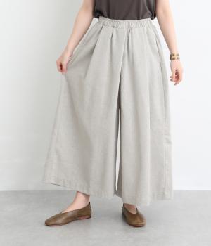サマーヘリンボーンワイドタックパンツ(グレー-F)
