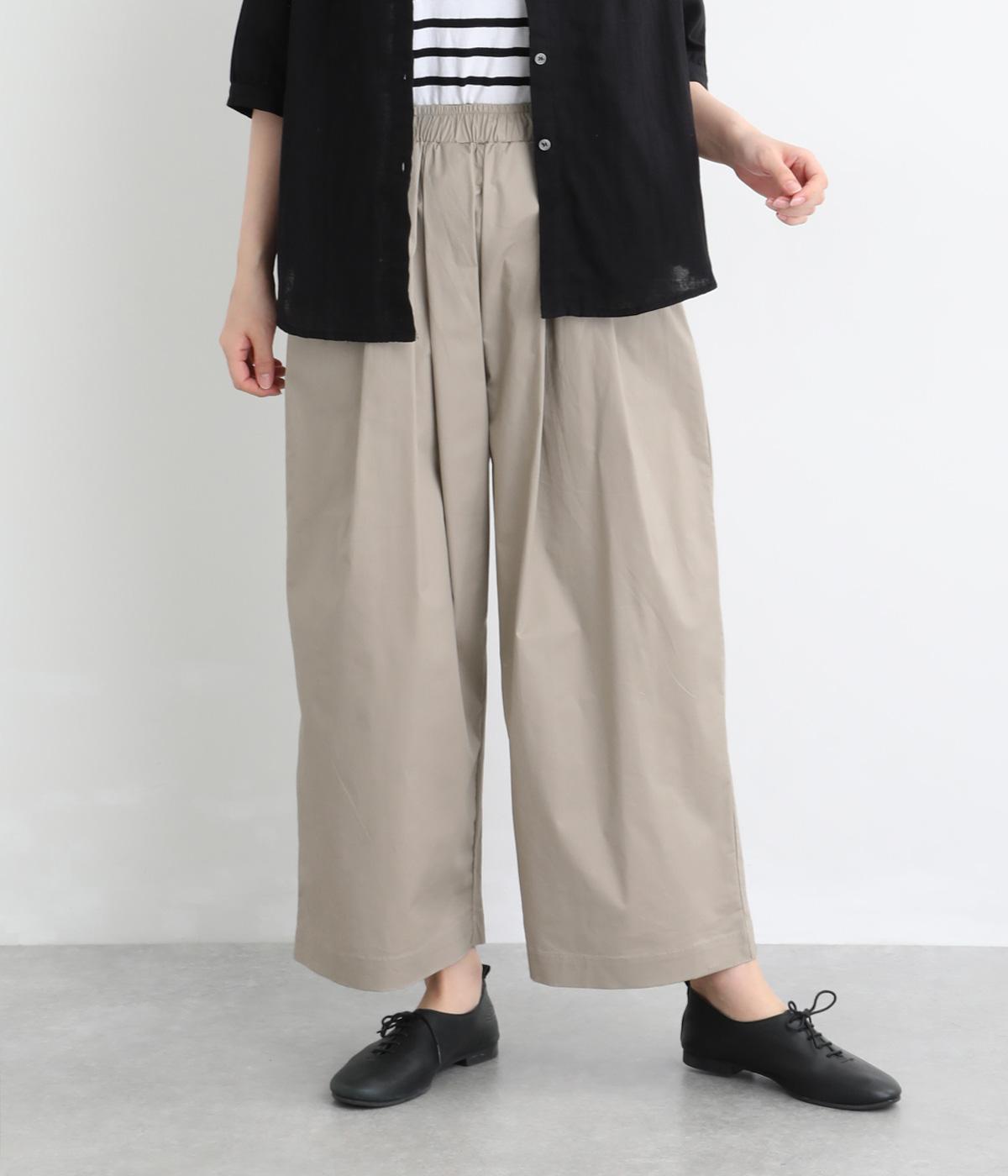 ストレッチツイルイージータックパンツ(ベージュ-F)