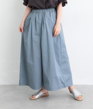 ストレッチツイルイージーワイドタックパンツ(ブルー-F)