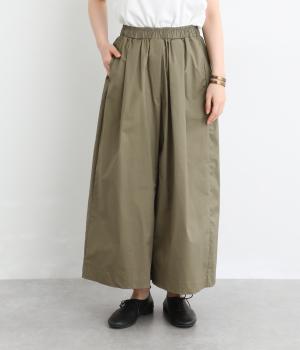 ストレッチツイルイージーワイドタックパンツ(カーキ-F)