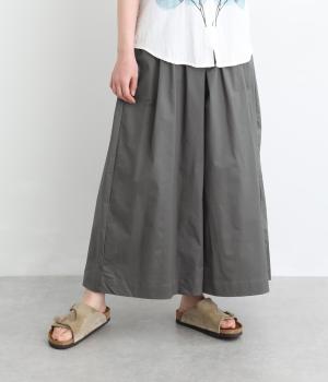 ストレッチツイルイージーワイドタックパンツ(チャコール-F)