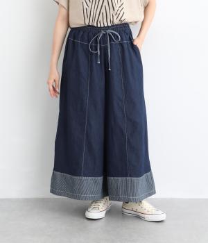 シャンブレーワイドパンツ(ネイビー-F)
