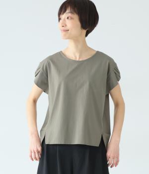 バックタックＴシャツ(カーキ-F)