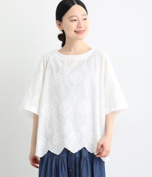 刺繍プルオーバー(オフホワイト-F)