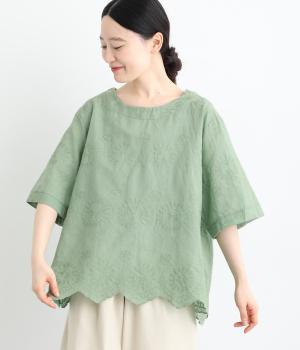 刺繍プルオーバー(グリーン-F)