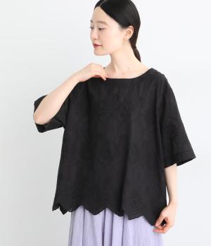 刺繍プルオーバー(ブラック-F)
