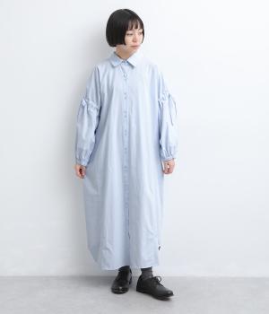 コットンドロストワンピース（ブルー・F）