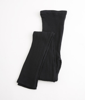 オーガニックコットンカラーリブレギンス(ブラック-ONESIZE)