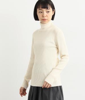 コットンレーヨンシルクタートルネックプルオーバー(アイボリー-F)