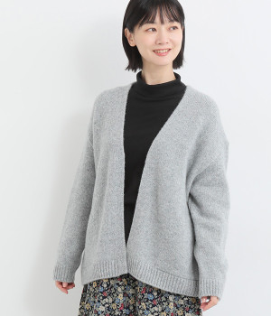 ウールネップカーディガン(グレー-ONESIZE)