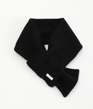 かのこ編み襟巻(ブラック-ONESIZE)