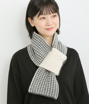 リバーシブル　ジャカード襟巻(チドリ-ONESIZE)