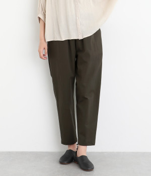 コットンリネンツイルパンツ(コゲチャ-ONESIZE)