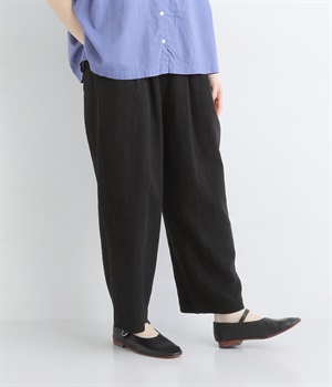 コットンリネンジャカードバルーンパンツ(ブラック-ONESIZE)