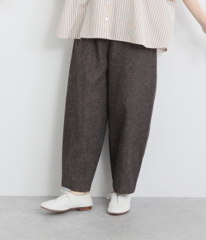 コットンリネンキャンバスバルーンパンツ(ネイビー-ONESIZE)