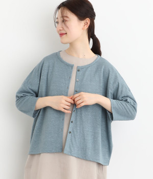 リネンジャージカーディガン(サックス-ONESIZE)