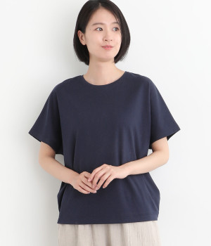 スビンコットンプラチナムスムースドルマンプルオーバー(ネイビー-ONESIZE)