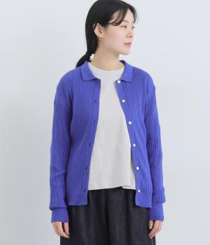 オーガニックコットン襟付きカーディガン